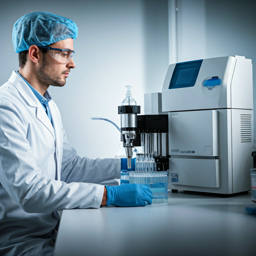 Laboratory team working with sample preparation equipment